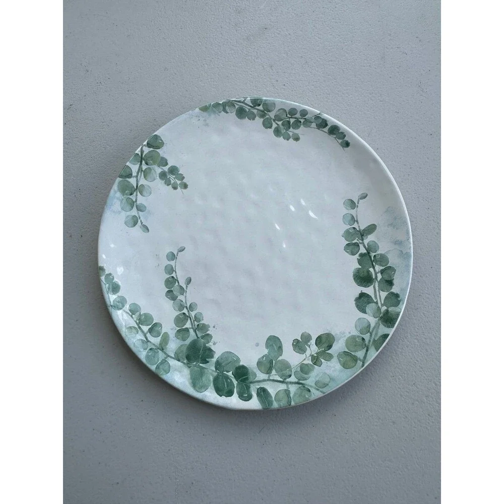 Pier 1 Imports Hushed Harvest Green Eucalyptus Foliage Replacement Salad Plate